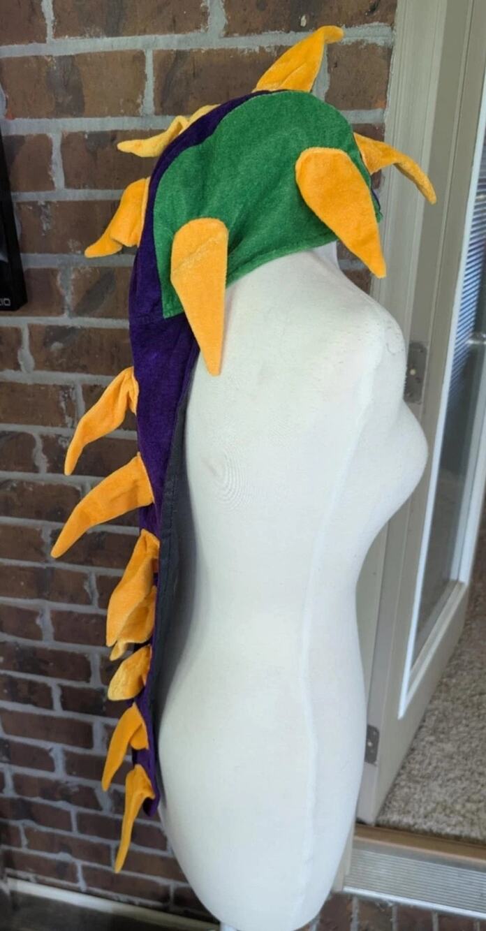 Unique Mardi Gras Hat Adult Party Fat Tuesday Green Yellow Purple Spikes